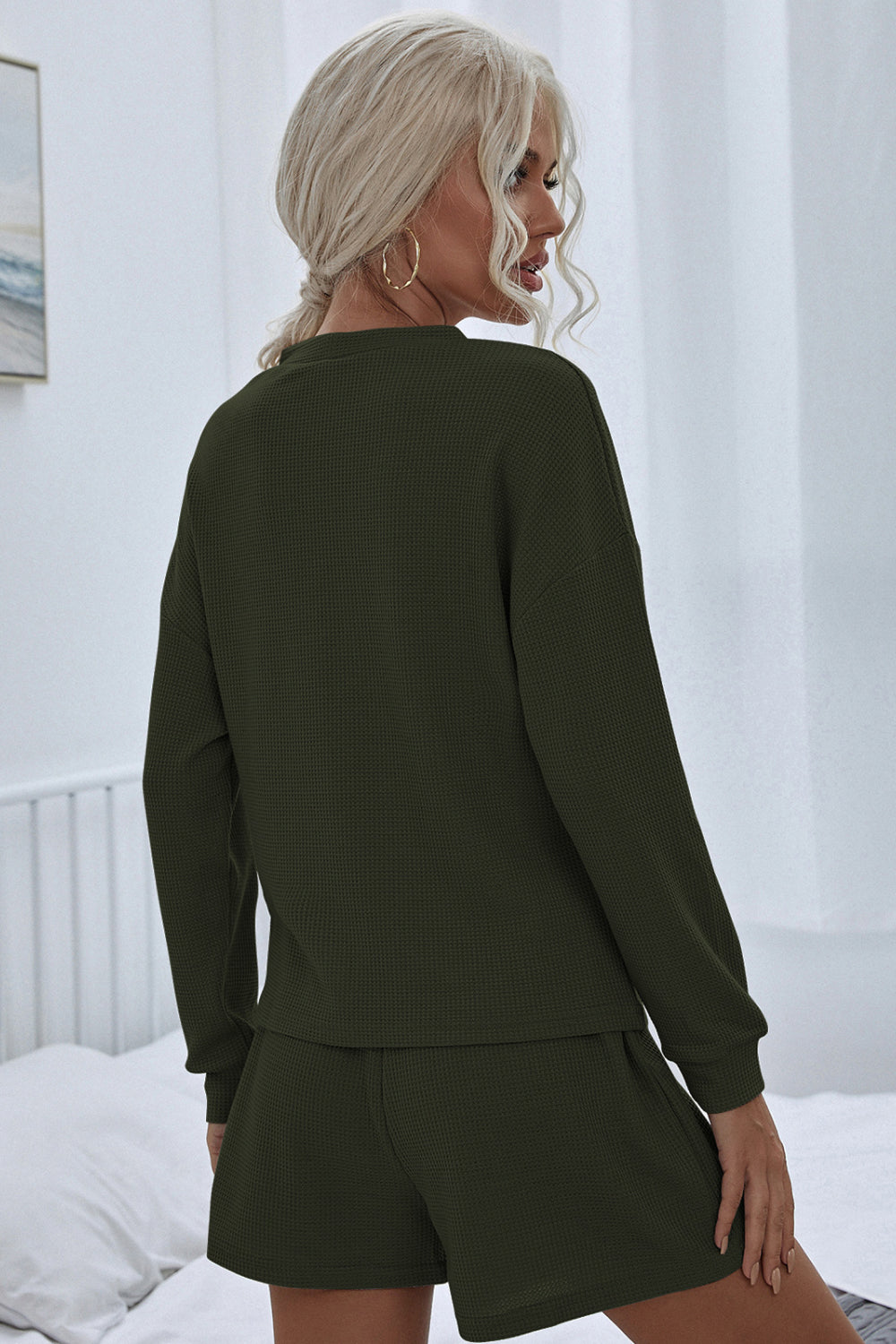 Button Front Top and Shorts Set