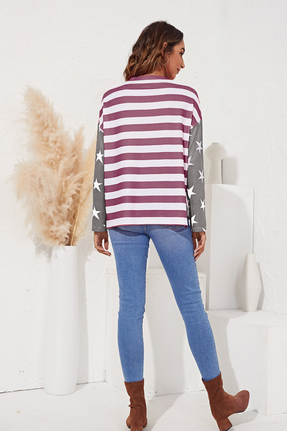Striped Print Long Sleeve Tee - Absolute Fashion 2020