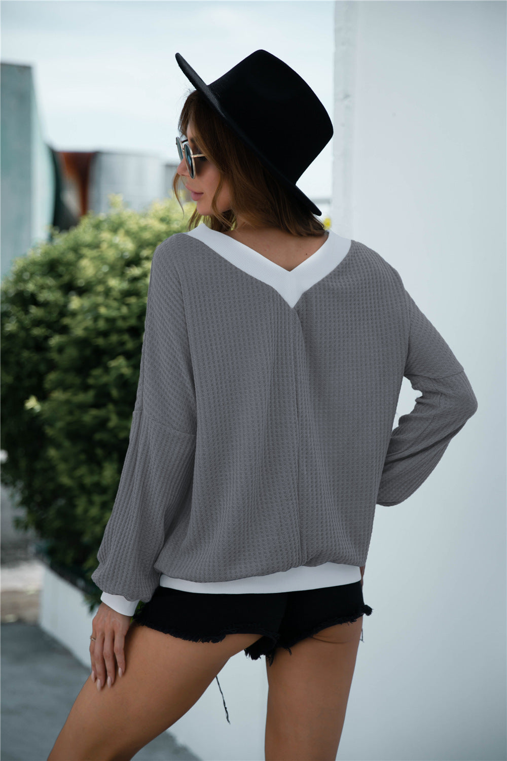 Contrast Binding Off Shoulder Top - Absolute Fashion 2020