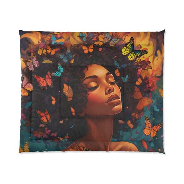 Fluttering Embrace: The Butterfly Woman's Luxurious Comforter - Absolute fashion 2020