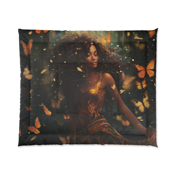 Whispered Dreams: The Butterfly Woman's Enchanted Comforter