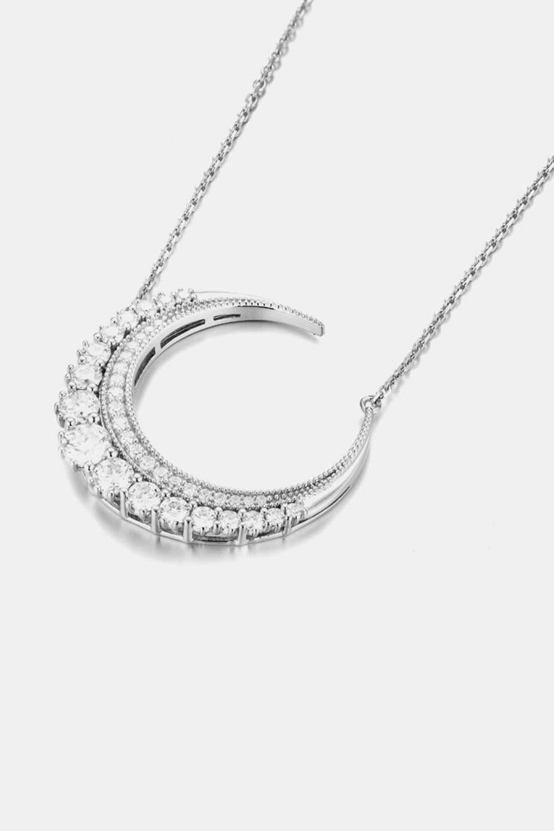 1.8 Carat Moissanite Crescent Moon Shape Pendant Necklace - Absolute fashion 2020