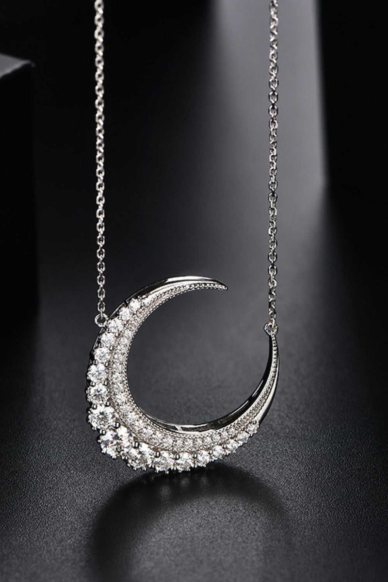 1.8 Carat Moissanite Crescent Moon Shape Pendant Necklace - Absolute fashion 2020