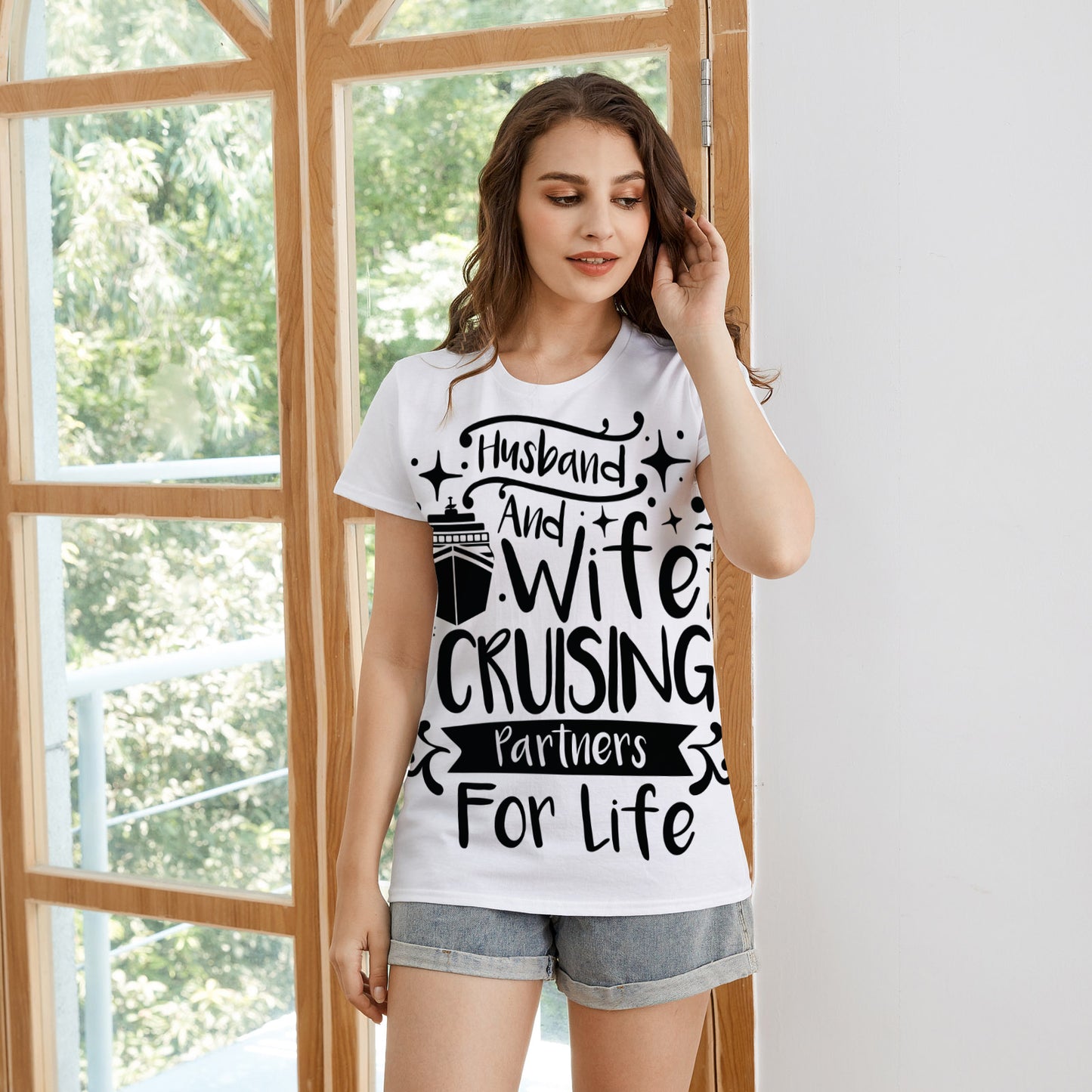 Husband & wife Cruising Women's T-shirt (USA Size) (T40)