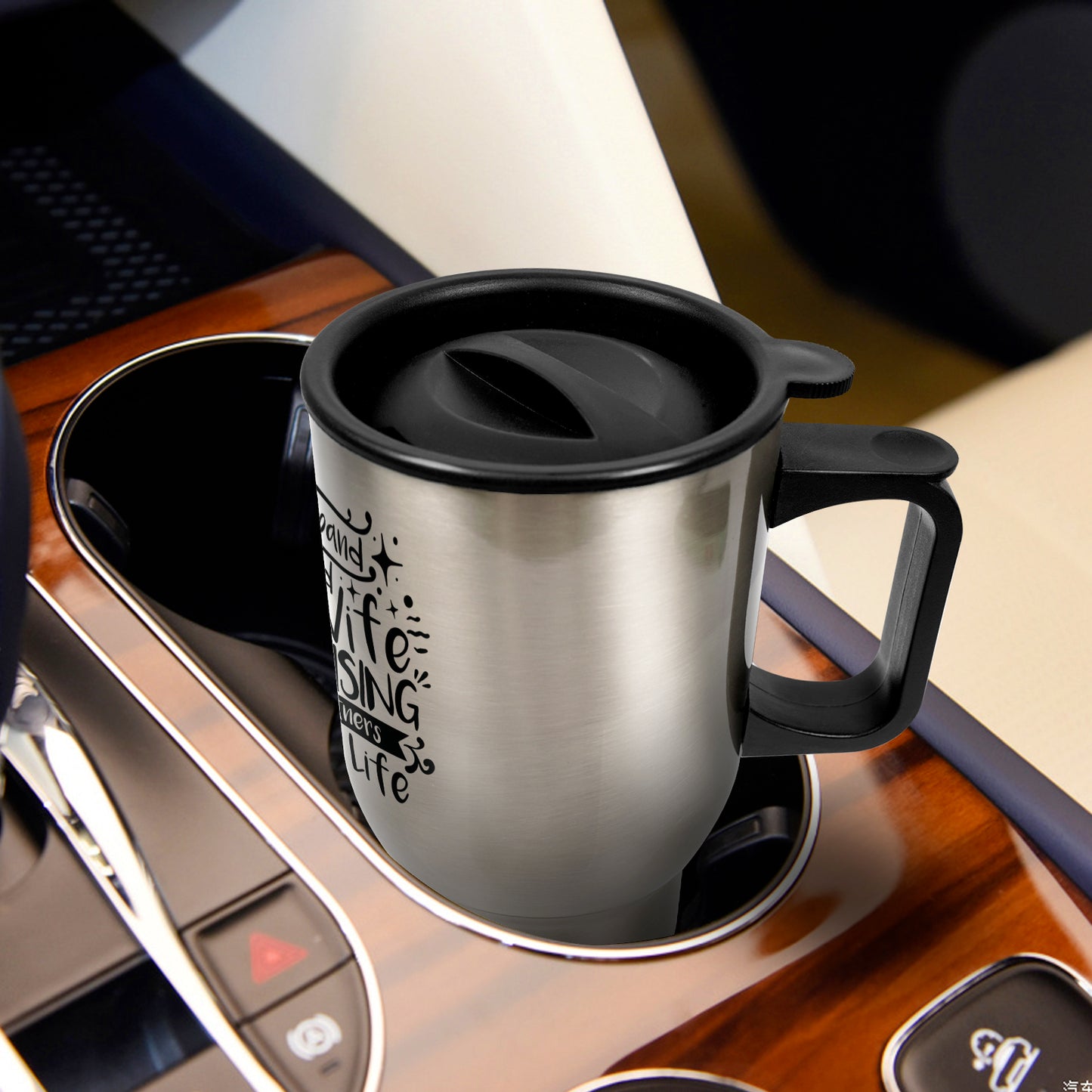 Husband & wife Cruising Travel Mug (Silver) (14 Oz)