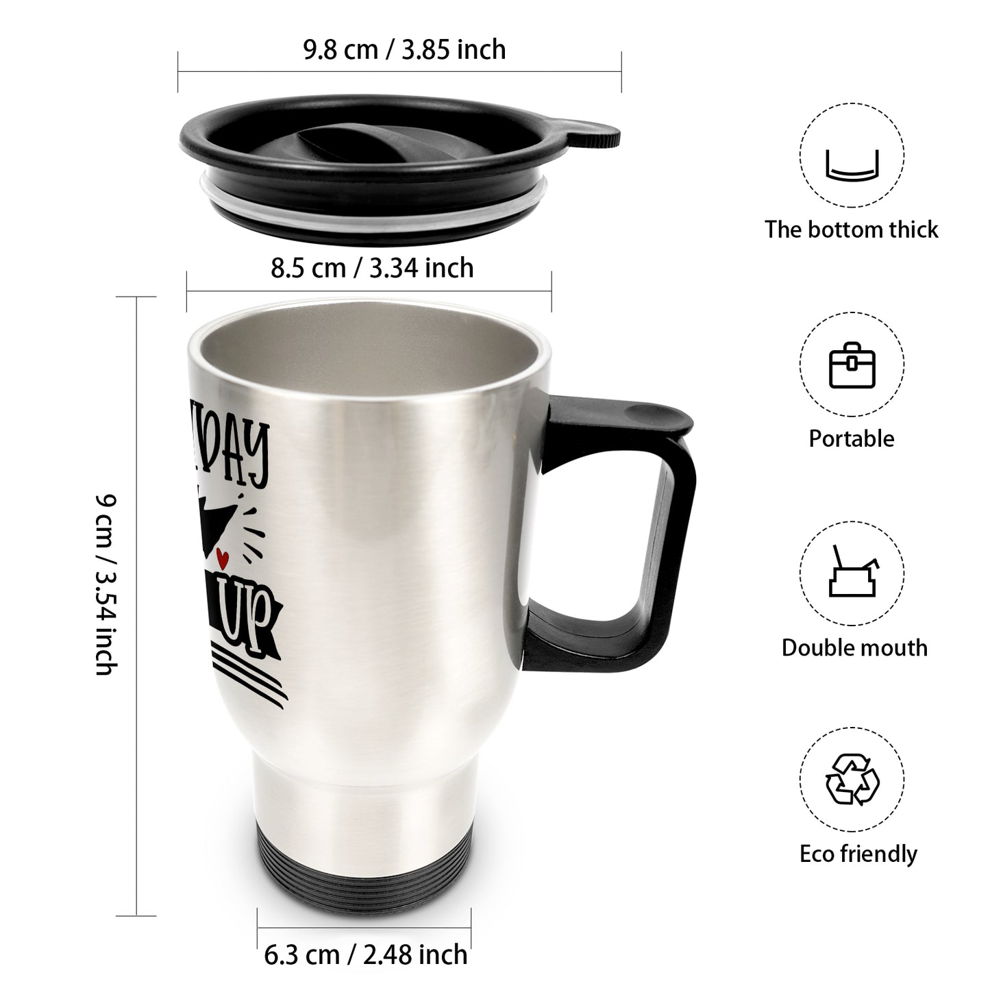 Women's Birthday Cruise Turn up Travel Mug (Silver) (14 Oz)
