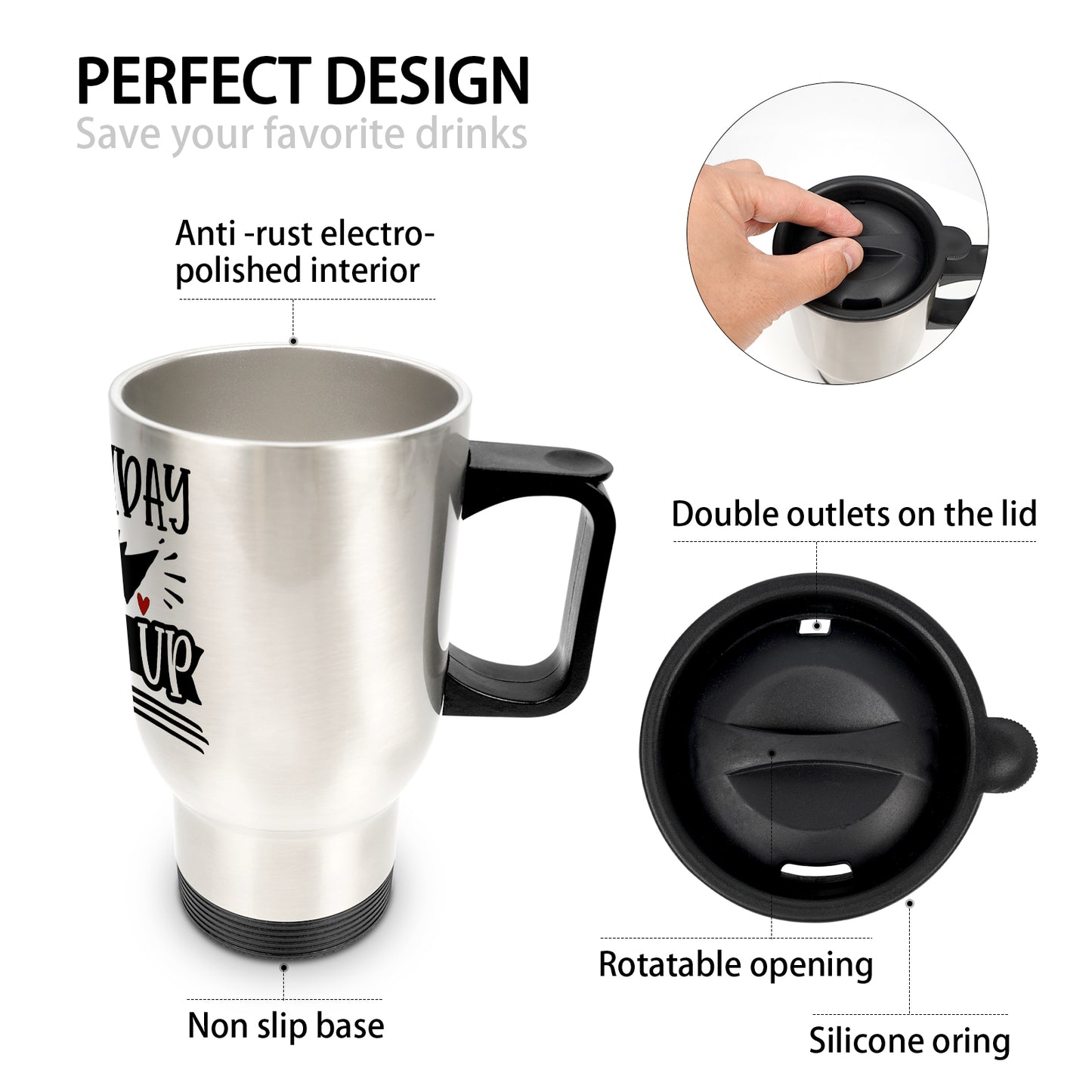 Women's Birthday Cruise Turn up Travel Mug (Silver) (14 Oz)