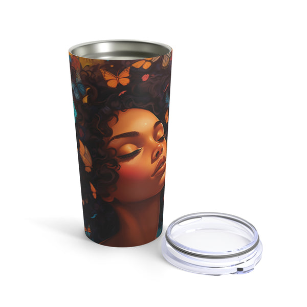 Lustrous Libations: The Beautiful Butterfly Woman Tumbler - Absolute fashion 2020