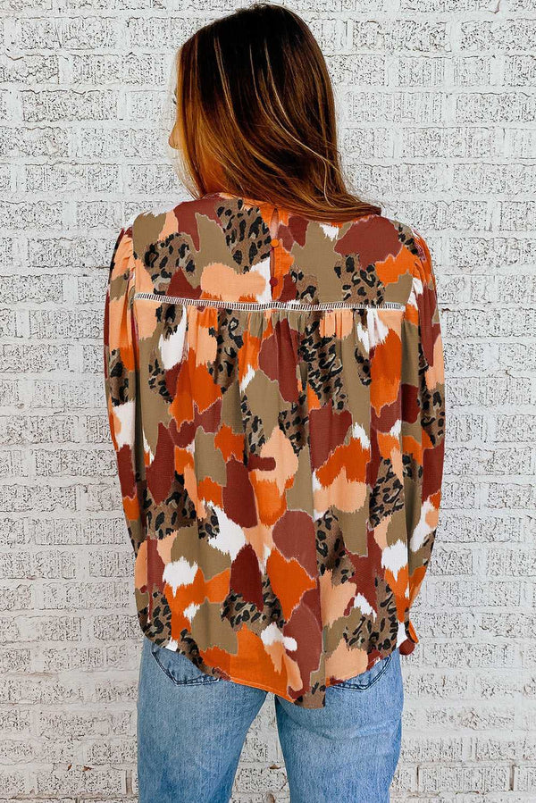 Abstract Printed Long Sleeve Blouse - Absolute fashion 2020