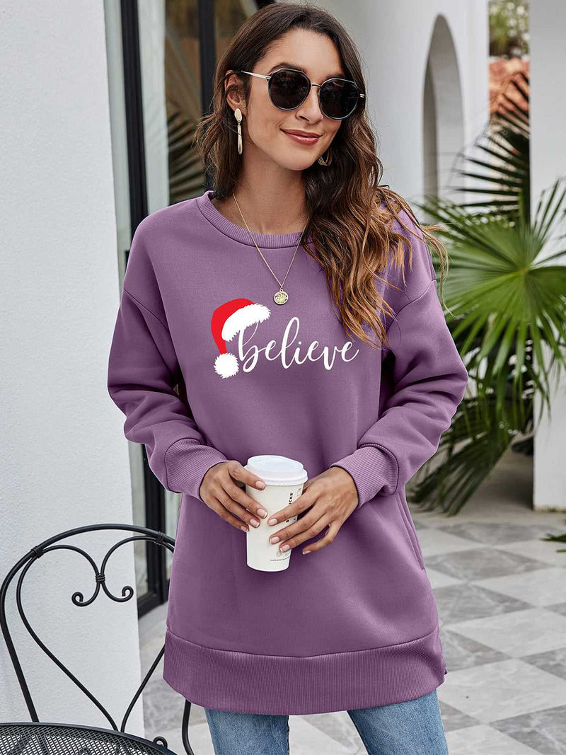 BELIEVE Graphic Tunic Sweatshirt - Absolute fashion 2020