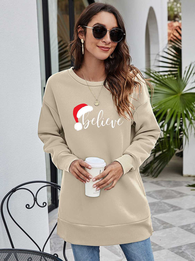 BELIEVE Graphic Tunic Sweatshirt - Absolute fashion 2020