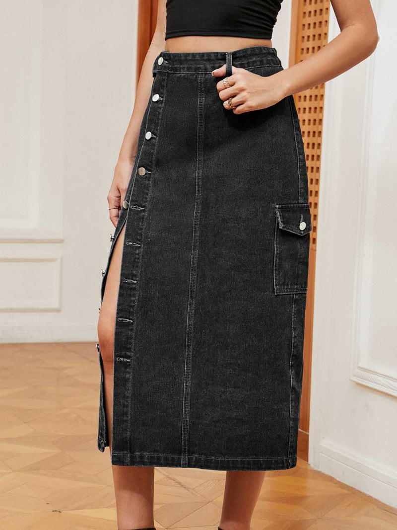 Button Down Denim Skirt - Absolute fashion 2020