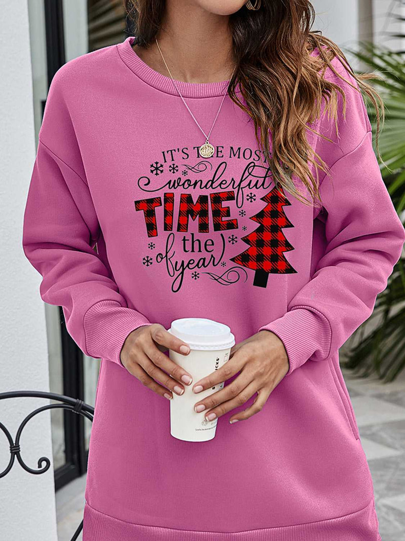 Christmas Tree Graphic Drop Shoulder Sweatshirt - Absolute fashion 2020