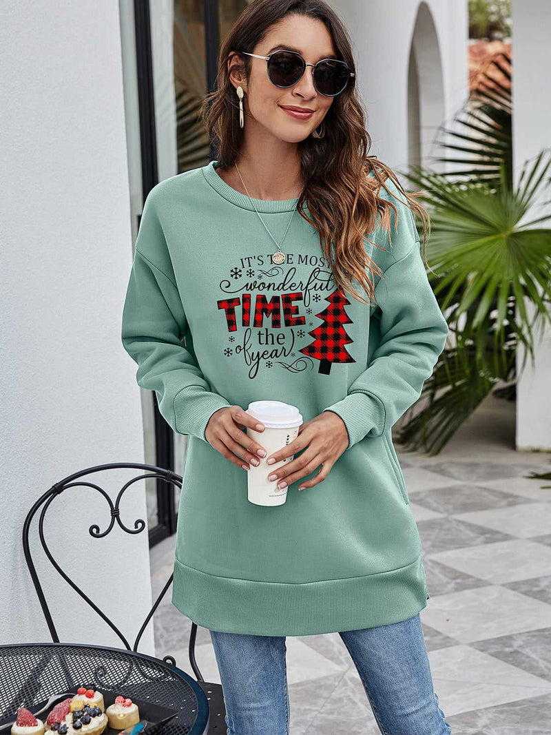 Christmas Tree Graphic Drop Shoulder Sweatshirt - Absolute fashion 2020