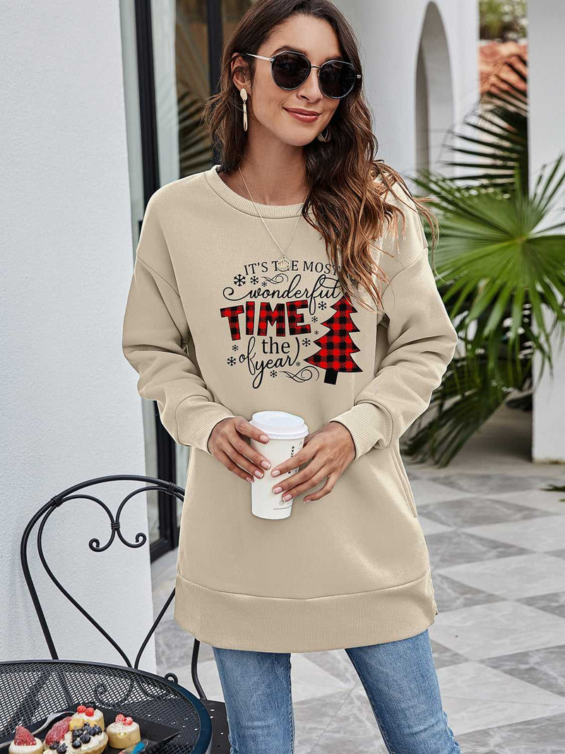 Christmas Tree Graphic Drop Shoulder Sweatshirt - Absolute fashion 2020