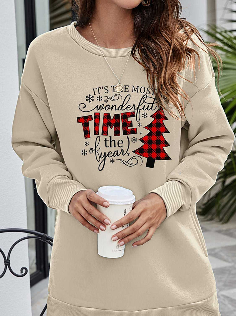 Christmas Tree Graphic Drop Shoulder Sweatshirt - Absolute fashion 2020