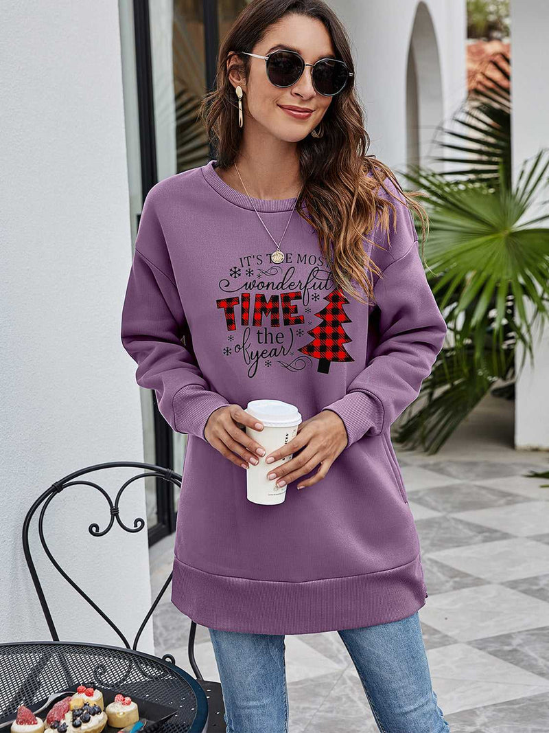 Christmas Tree Graphic Drop Shoulder Sweatshirt - Absolute fashion 2020