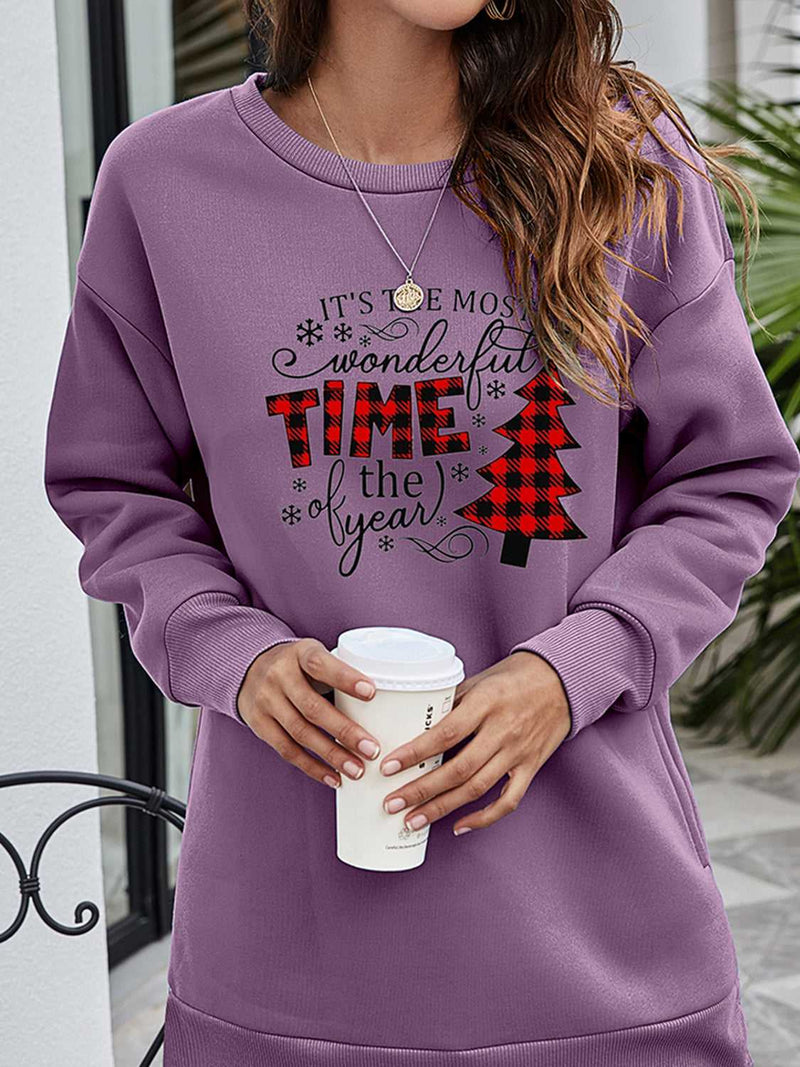 Christmas Tree Graphic Drop Shoulder Sweatshirt - Absolute fashion 2020