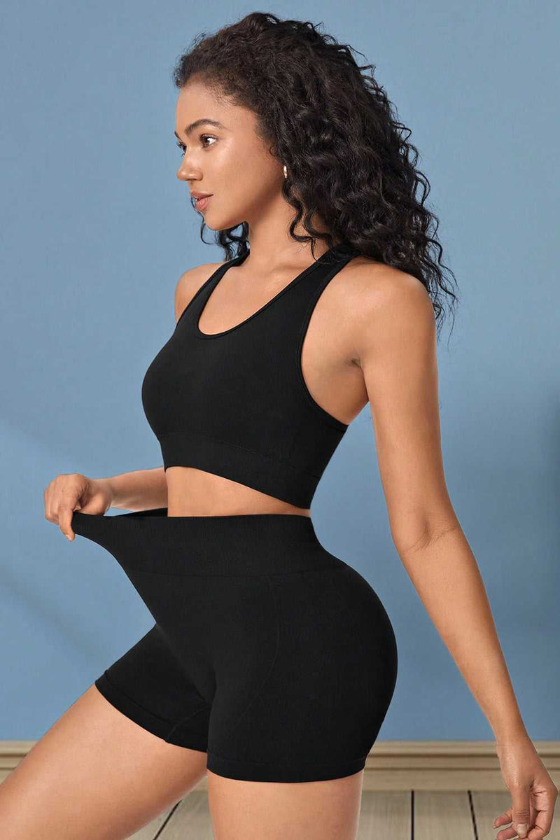 Cropped Sports Tank and Shorts Set - Absolute fashion 2020