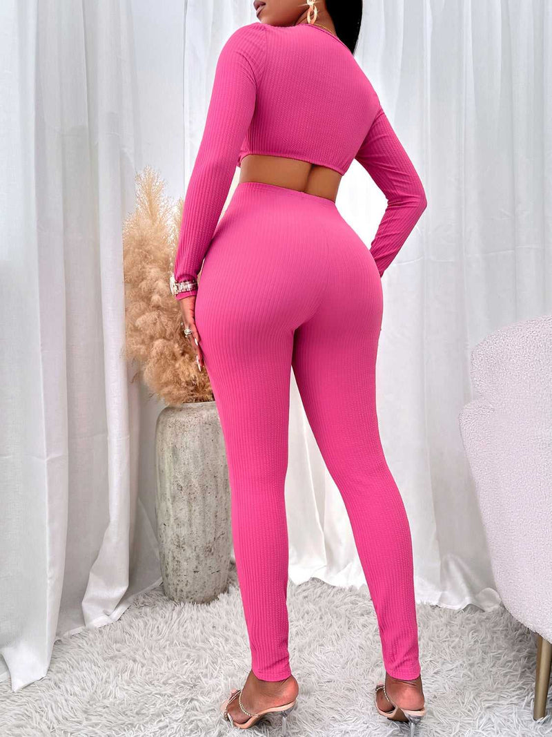 Cutout Cropped Top and Leggings Set - Absolute fashion 2020