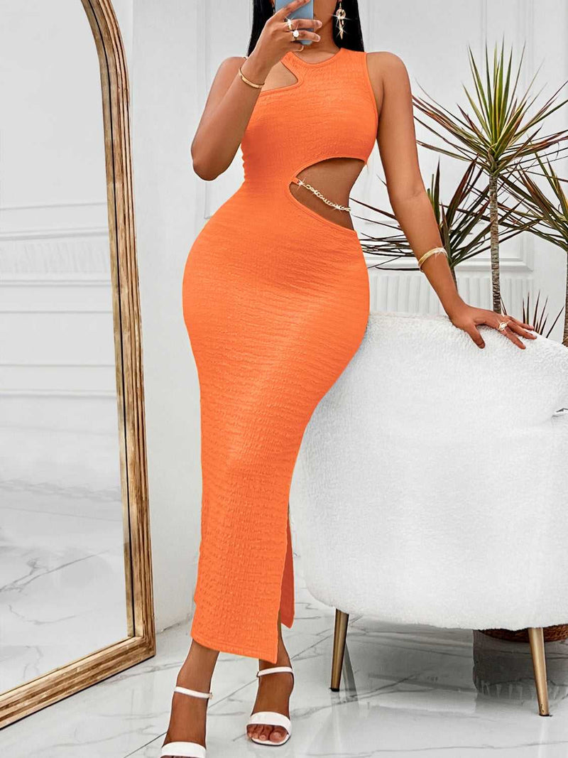 Cutout Sleeveless Split Dress - Absolute fashion 2020