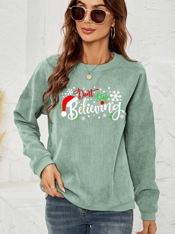 DON'T STOP BELIEVING Graphic Sweatshirt - Absolute fashion 2020