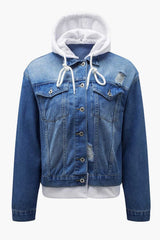 Distressed Hooded Denim Jacket - Absolute fashion 2020