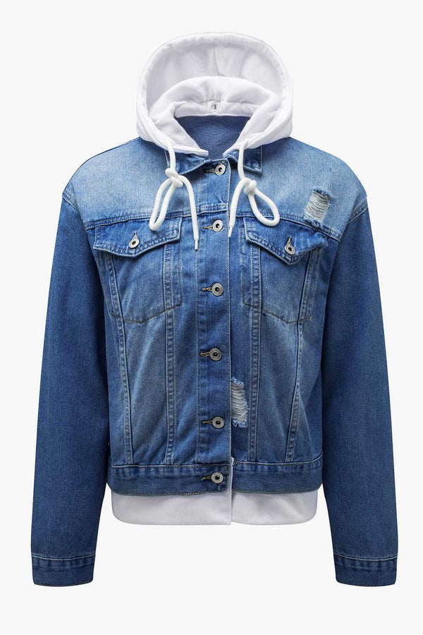 Distressed Hooded Denim Jacket - Absolute fashion 2020