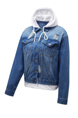 Distressed Hooded Denim Jacket - Absolute fashion 2020