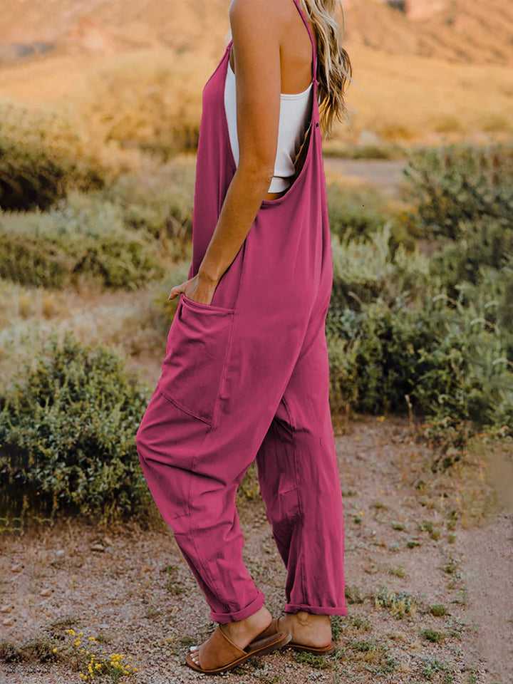 Double Take Full Size Sleeveless V-Neck Pocketed Jumpsuit - Absolute fashion 2020