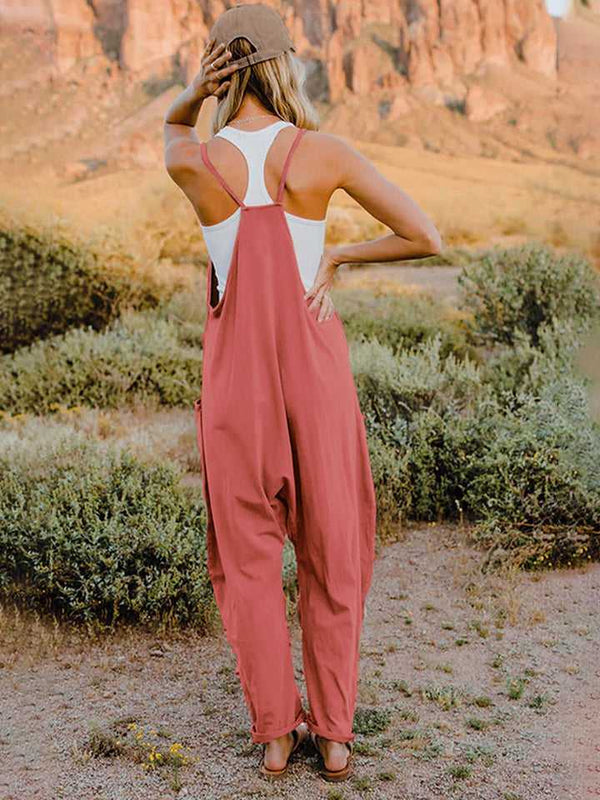 Double Take Full Size Sleeveless V-Neck Pocketed Jumpsuit - Absolute fashion 2020