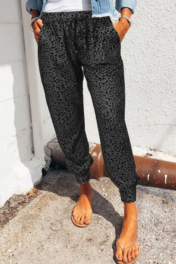 Double Take Leopard Print Joggers with Pockets - Absolute fashion 2020