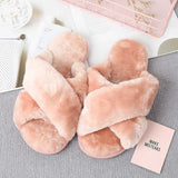 Faux Fur Crisscross Strap Slippers - Absolute fashion 2020