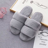 Faux Fur Double Strap Slippers - Absolute fashion 2020