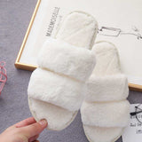 Faux Fur Double Strap Slippers - Absolute fashion 2020