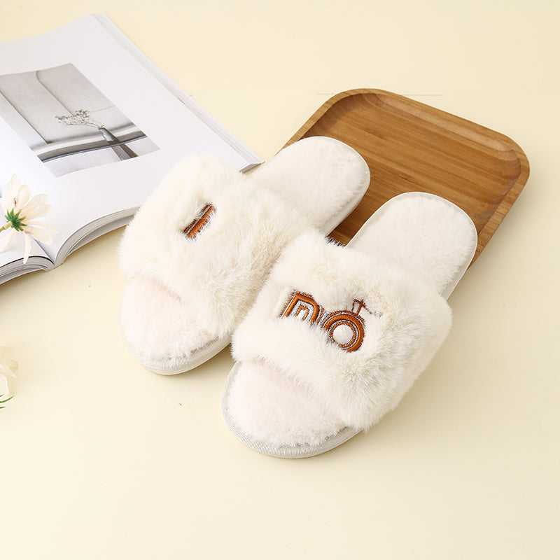 Faux Fur Open Toe Slippers - Absolute fashion 2020