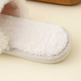 Faux Fur Open Toe Slippers - Absolute fashion 2020