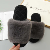 Faux Fur Open Toe Slippers - Absolute fashion 2020