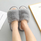 Faux Fur Open Toe Slippers - Absolute fashion 2020