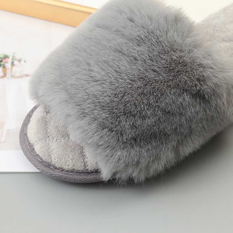 Faux Fur Open Toe Slippers - Absolute fashion 2020