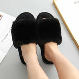 Faux Fur Open Toe Slippers - Absolute fashion 2020