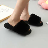 Faux Fur Open Toe Slippers - Absolute fashion 2020