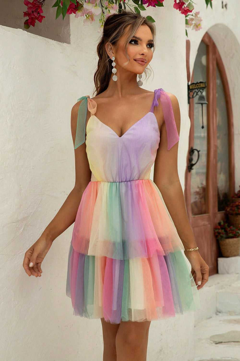 Gradient Tie-Shoulder Layered Dress - Absolute fashion 2020