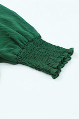 Green Smocked Wrist Shift Top - Absolute fashion 2020