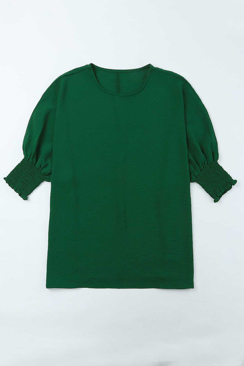 Green Smocked Wrist Shift Top - Absolute fashion 2020
