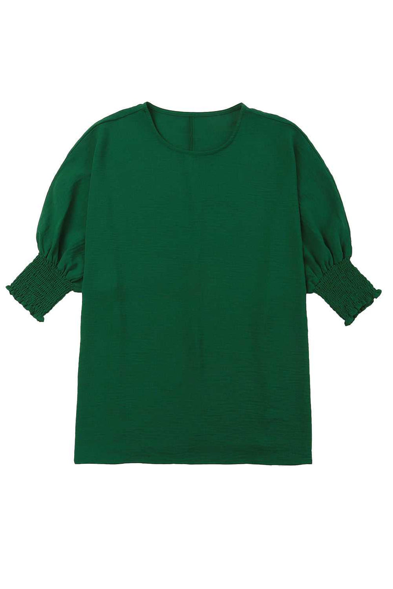 Green Smocked Wrist Shift Top - Absolute fashion 2020