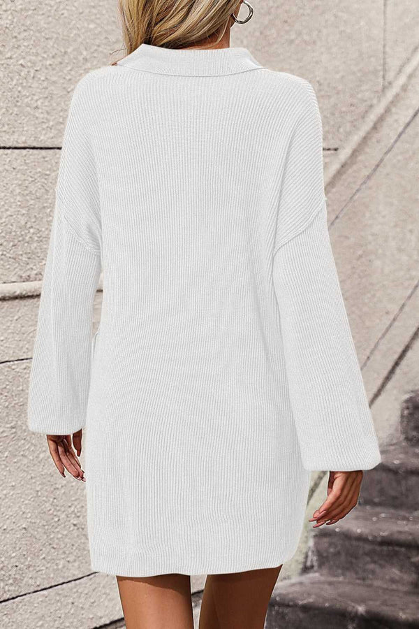 Johnny Collar Drop Shoulder Sweater Dress - Absolute fashion 2020