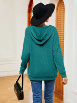 Lace-Up Long Sleeve Hoodie - Absolute fashion 2020