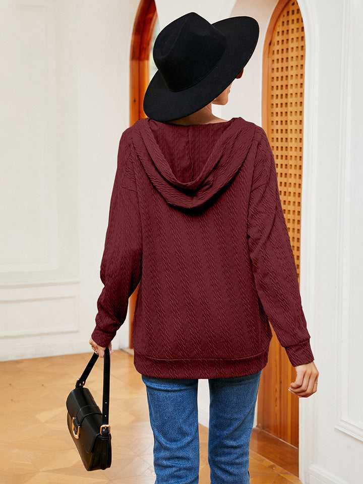Lace-Up Long Sleeve Hoodie - Absolute fashion 2020