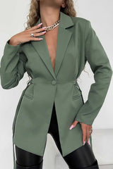 Lapel Collar Long Sleeve Blazer - Absolute fashion 2020